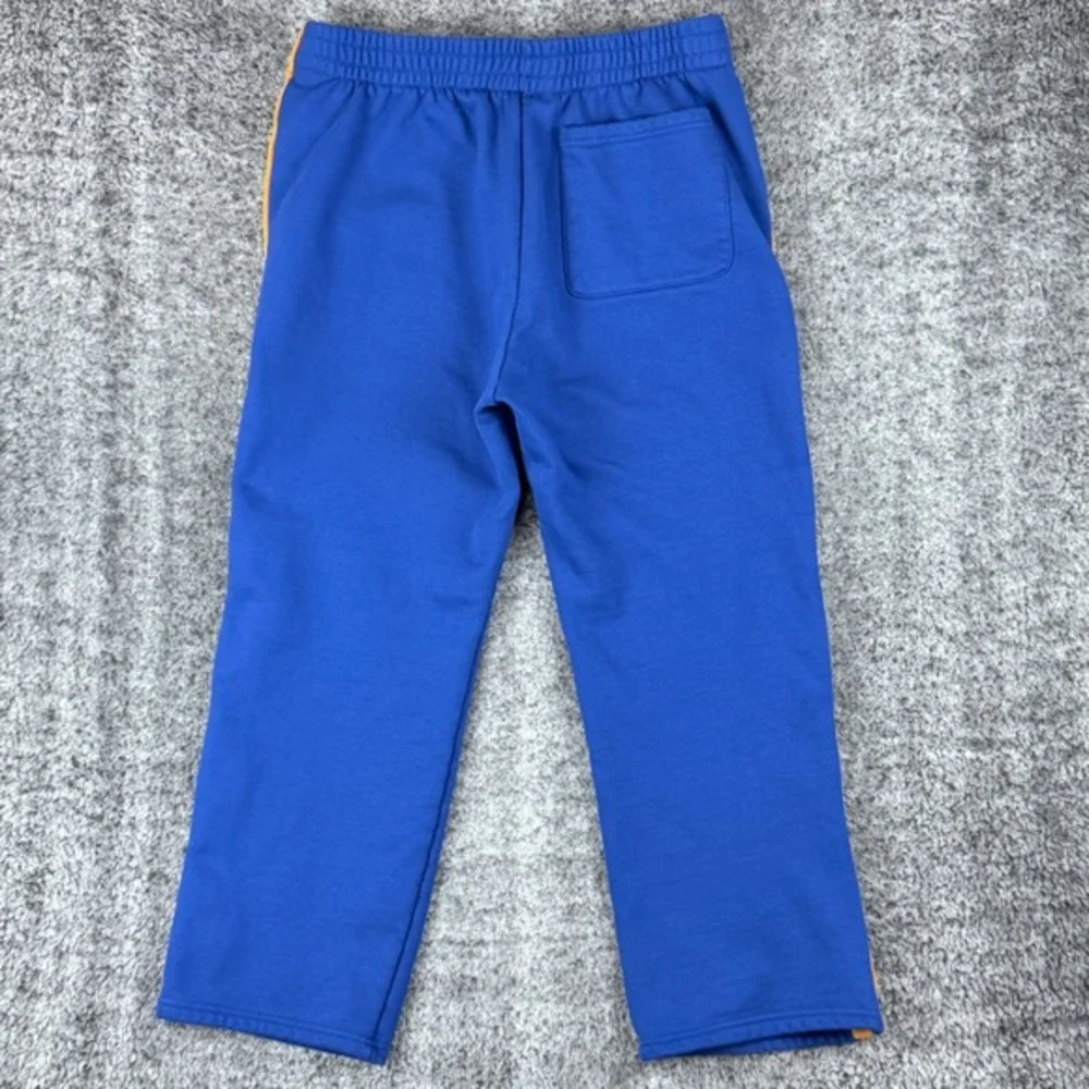 Reebok Forever 21 Mens XL Blue Yellow Snap Button Tear Away Track Pants Joggers
